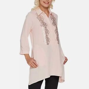 Linea by Louis Dell'Olio Gauze Crepe Swing Shirt